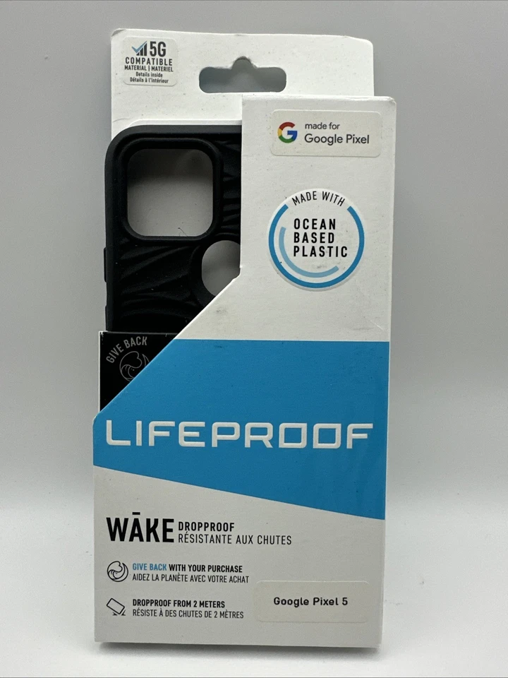 LifeProof WAKE Series para Google Pixel 5 Limusina Negro Delgado Estuche Drop - Nuevo Foto 1 de 2