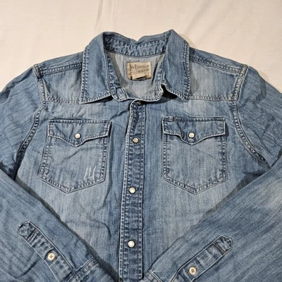 Camisa de mezclilla vintage Polo Ralph Lauren perla a presión talla juvenil XL 18-20 Foto 1 de 4