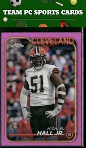 2024 Topps Chrome Michael Hall Jr. Cleveland Browns Rookie Pink Refractor - Picture 1 of 2