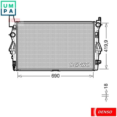 RADIATOR ENGINE COOLING DRM17114 FOR MERCEDES-BENZ VITO/Tourer/Dualiner/Mixto - Image 1 of 4