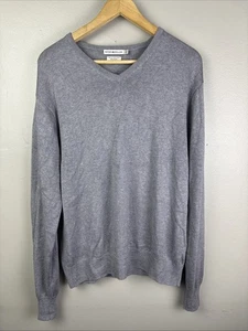 Peter Millar  V Neck Sweater Mens M Gray Pullover Wool Silk Cashmere Luxury - Picture 1 of 7