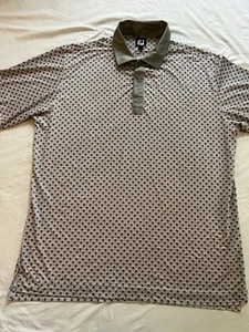 FootJoy Polo Shirt 2XL Gray Geometric Casual Poly/spandex Blend Golf - Picture 1 of 6