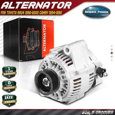 Alternator for Toyota Camry 1994-1996 RAV4 1996-2000 2.2L 2.0L 80 A CW 5-Groove - Image 1 of 4