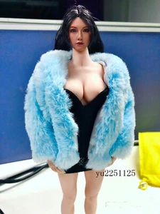 1:6 Scale Clothing Blue Fur Coat Cardigan For 12" Female male Action Figure Toy - Picture 1 of 6