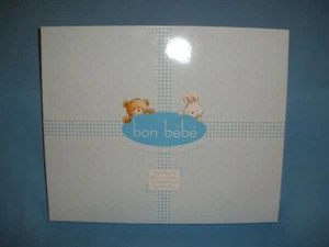 Juego de marcos de fotos de bebé de 6 meses Bon Bebe azul nuevo en caja - Imagen 1 de 6
