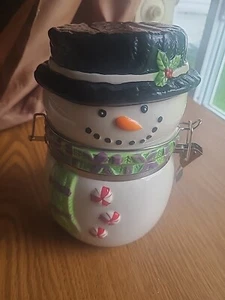 Vintage Snowman Canister Cookie Jar. - Picture 1 of 7