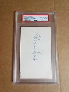 Warren Spahn Signed Index Card PSA Certified Encapsulated  - Picture 1 of 4