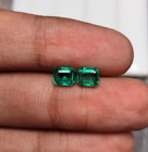 Natürlicher Smaragd Achteck geschnittenes Paar 1,54 Karat super sauber transparent lockerer Smaragd