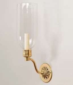 2 Vaughan Clandon Storm Wandleuchten Windlicht Glas Paar, Messing, wunderschön - Bild 1 von 15