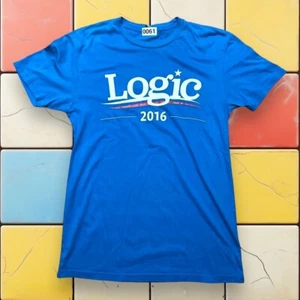 Logic301 President Hip Hop Shirt Y2K Men S Blue Graphic Logo Rap Music Tee - Picture 1 of 4