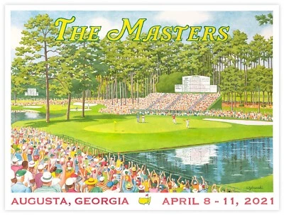 Póster Lee Wybranski Edición Limitada Nuevo 2021 Masters Augusta National Golf Club Foto 1 de 4