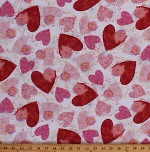 Cotton Hearts Valentine's Day Love Cotton Fabric Print by the Yard D365.33