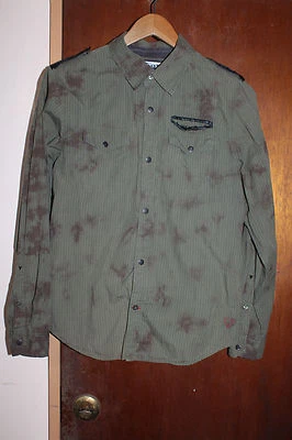 Camisa Guess Marrón Rayas Niños Verde Manga Larga Botón Delantero Talla 16 18 Foto 1 de 4