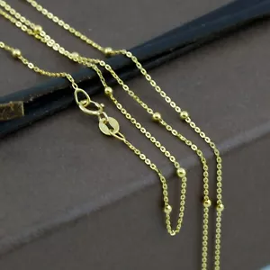 Cadena de puntos de oro amarillo macizo genuino de 18 quilates 50 cm hecha en Italia - Imagen 1 de 7