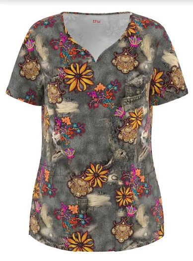 Beverly Hills Uniforms 4 Way Stretch 3 Pocket Scrub Top, Style 451 Col 139 XS-2X - Image 1 of 1