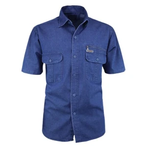 Camicia Uomo Di Jeans Con Taschino Mezza Manica Corta Vestibilita' Comoda VEQUE - Imagen 1 de 5