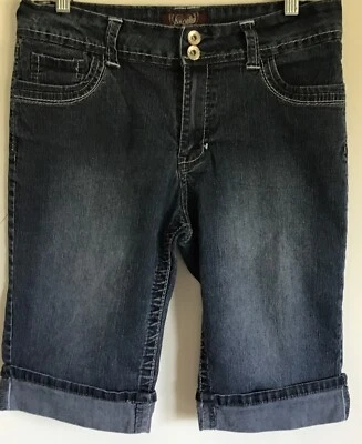 Bermudas Angels Denim Azul Estrás Bordados Bolsillos 10 Foto 1 de 4