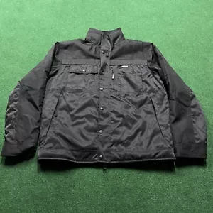 Vintage Caterpillar Jacket Mens Large Black CAT Quilted Lined Work Coat - Picture 1 of 9
