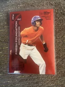 π¦2023 SKYBOX METAL UNIVERSE CHAMPIONS PMG RED FF14 RC JUSTIN CRAWFORD /100 - Picture 1 of 2