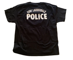 Camiseta para hombre XL Fort Lauderdale Florida Police negra Hanes peso pesado - Imagen 1 de 3