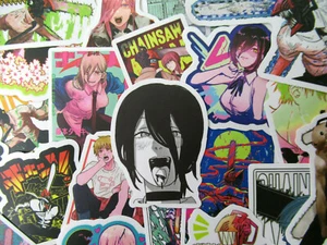 50pc Random Chainsaw Man Manga Anime Phone Laptop Water Bottle Sticker Pack - Picture 1 of 8