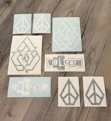 8 Volcom Black / White  Stickers Skateboarding Decal Stickers Clothing Skate - Image 1 of 3