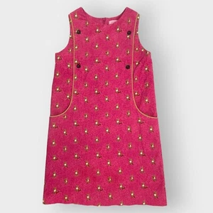 Lilly Pulitzer Girls Corduroy Dress | 12 | Pink | Owls | Pockets - Picture 1 of 12
