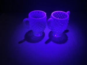 Vintage Fenton Blue Opalescent Hobnail Creamer And Sugar - Picture 1 of 3