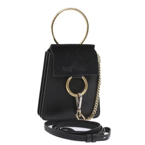 Chloe Shoulder Bag Suede Leather Black Auth 59147 - Picture 1 of 24
