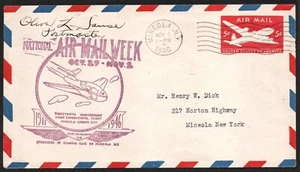 F8? Busta posta aerea USA 5c, usata, spedita nel 1946 a NEW YORK - Foto 1 di 2