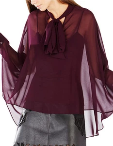NUEVO BCBG MAX AZRIA DEEP PORT KATEY CUELLO CORBATA TOP CAMPESINO IQI1V442/S444A TALLA M/L - Imagen 1 de 3