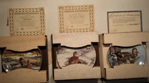 3 Duck Plates Edwin M Knowles Mallard Wigeon W. S. George Family Outing New NIB - Picture 1 of 11