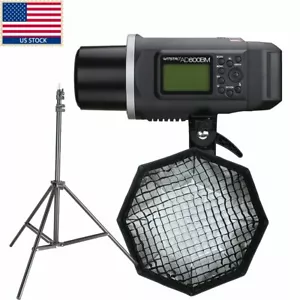 Godox AD600BM 600W HSS 1/8000s 2.4G Studio Flash Light +Grid Softbox F Wedding - Picture 1 of 11