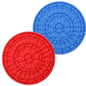 Reastar Dog Washing Distraction Device 2pcs Dog Lick Mat Dog Lick Pad red & blue - Picture 1 of 5