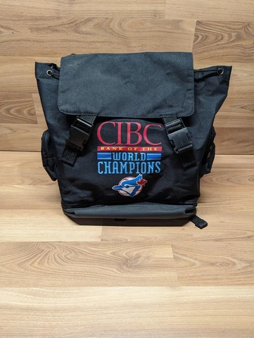 Vintage 90s Toronto blue Jays World Series CIBC Stadium Giveaway Backpack Cover
