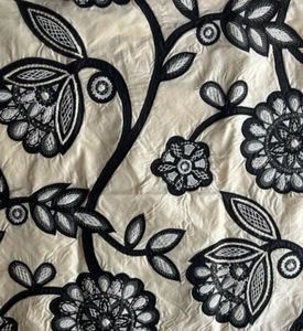 Lee Jofa  Oscar de la Renta Camile Silk Noir   24"x24" Fabric Remnant - Picture 1 of 3