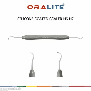 SILICONE COATED SICKLE SCALER H6-H7 PERIODONTIC ERGONOMIC DENTAL HAND INSTRUMENT - Picture 1 of 3