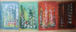 Unbekannter Künstler - Le Scarbo I-IV. 4 x Mallerei auf Papier, handsigniert. - Picture 1 of 9