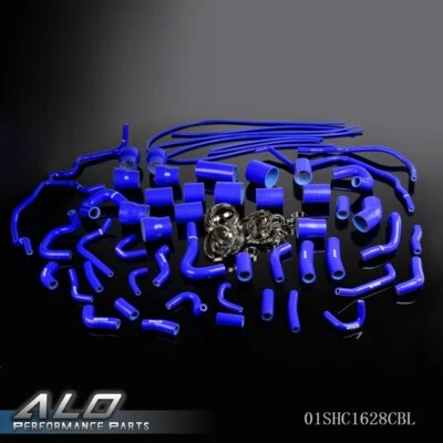 Blue Silicone Radiator Hose Kit Fit For 1990-1999 Nissan 300ZX VG30DETT Z32 - Image 1 of 4