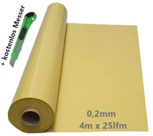 GELBE DAMFBREMSE DAMPFSPERRE DACHFOLIE ISOLIERUNG 0,2mm PE Folie 4mx25lfm - Bild 1 von 3
