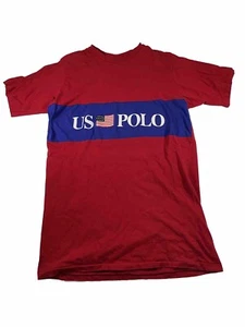 Vtg 90s US Polo Ralph Lauren Boys Shirt XL Fits Mens S M Spell Out Graphic - Picture 1 of 11