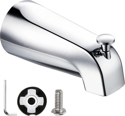 Chrome Bathtub Faucet Replacement Tub Spout with Diverter Fits 1/2" Water Tube - Image 1 of 4