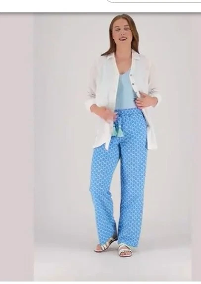 #1846 Belle Beach by Kim Gravel Petite Straight Leg Beach Pant Size XSP - Image 1 of 1