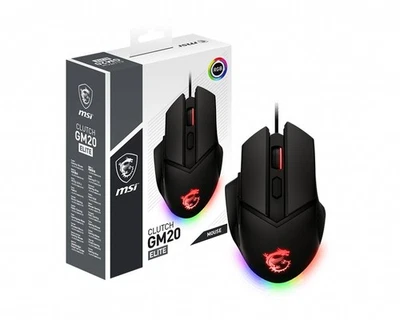 MSI Clutch GM20 ELITE Gaming Maus 6.400 DPI RGB kabelgebunden Verpackung beschäd - Bild 1 von 4