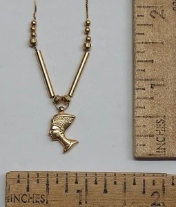 NEFERTITI Anhänger an MILOR 14KT ITALIEN KETTE - BESCHÄDIGT wie besehen - Angebot #7825 - Bild 1 von 14