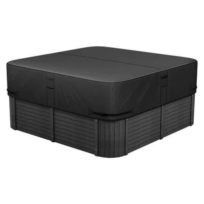 Cubierta de bañera de hidromasaje exterior VEVOR 88 x 88 x 20 pulgadas resistente a la intemperie e impermeable negra Foto 1 de 4