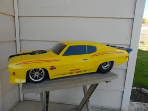 CUSTOM PAINTED RC BODY PROLINE 1970 PONTIAC GTO "JUDGE" NO PREP DRAGS NEW - Picture 1 of 9