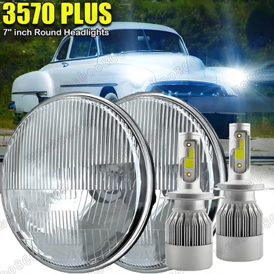 Par de faros LED redondos de 7 pulgadas de haz alto bajo para Chevy Stileline Deluxe 1949-1952 Foto 1 de 4