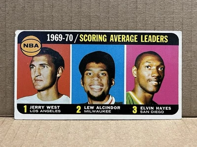Baloncesto Topps 1969/1970-71 #2... Jerry West, Lew Alcindor, Elvin Hayes... LG (atrás). Foto 1 de 2