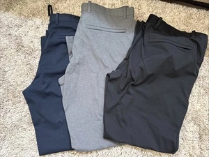 Pantalones de cintura elástica Uniqlo negros grises azules talla L (cintura 34-36 para hombre - Imagen 1 de 5